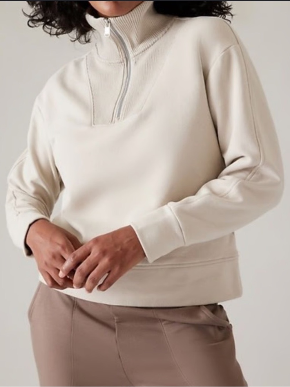 Athleta Retroplush Revive Half Zip Sweatshirt size XS